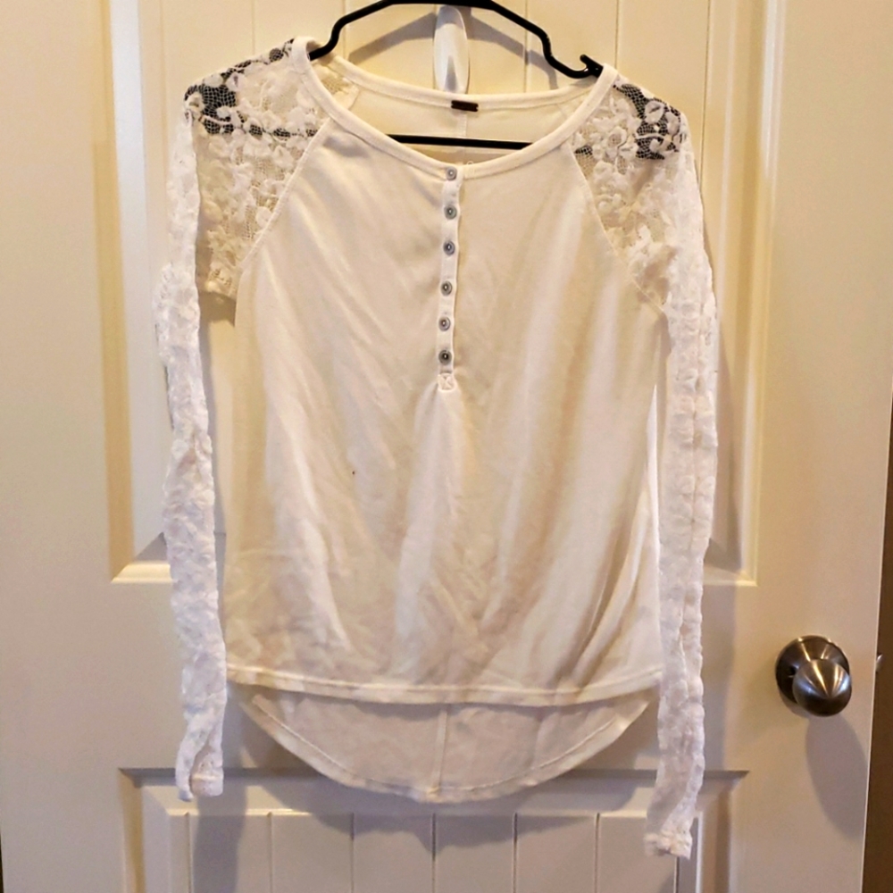 White lace shirt